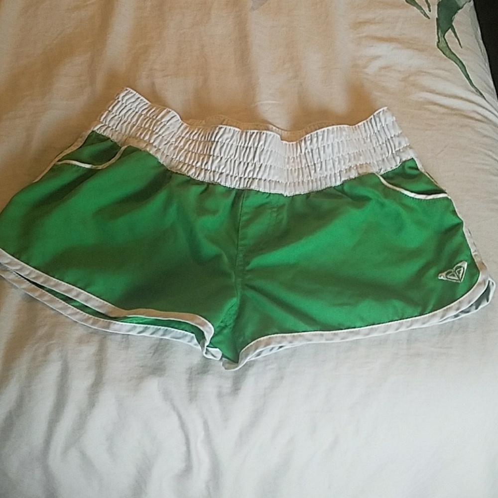 Green Roxy swim shorts